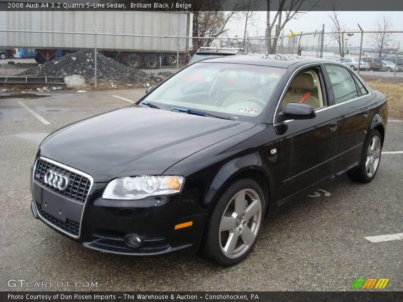Brilliant Black / Beige 2008 Audi A4 3.2 Quattro S-Line Sedan