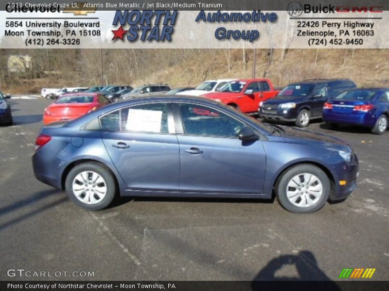 Atlantis Blue Metallic / Jet Black/Medium Titanium 2013 Chevrolet Cruze LS