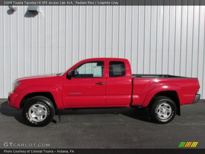 Radiant Red / Graphite Gray 2008 Toyota Tacoma V6 SR5 Access Cab 4x4