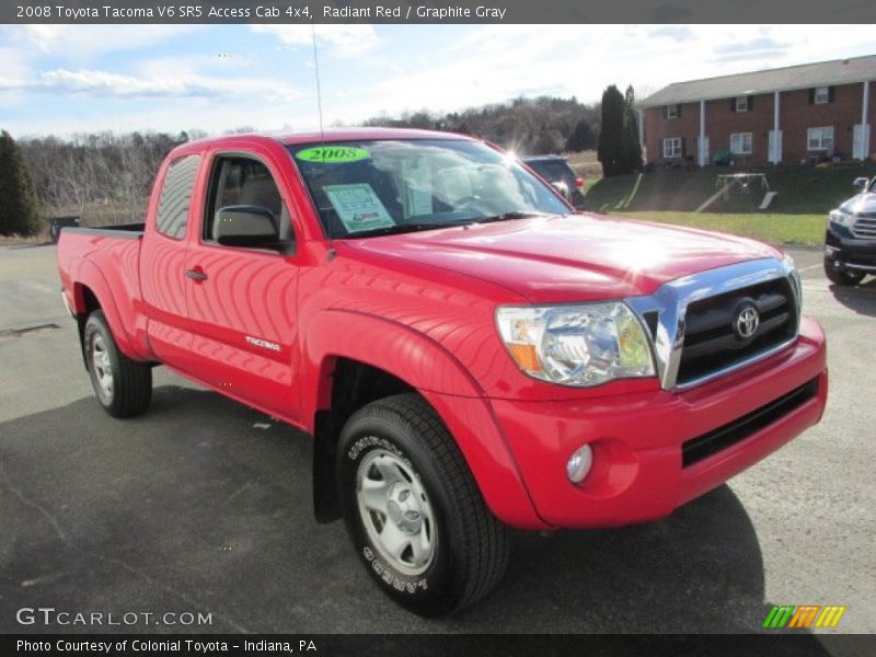 Radiant Red / Graphite Gray 2008 Toyota Tacoma V6 SR5 Access Cab 4x4