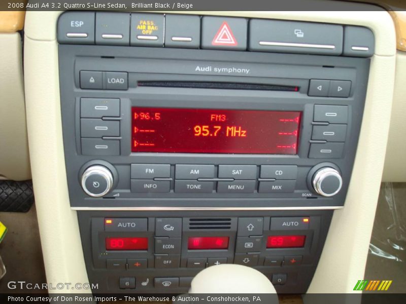 Brilliant Black / Beige 2008 Audi A4 3.2 Quattro S-Line Sedan