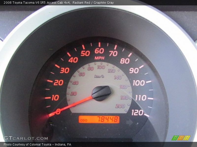 Radiant Red / Graphite Gray 2008 Toyota Tacoma V6 SR5 Access Cab 4x4