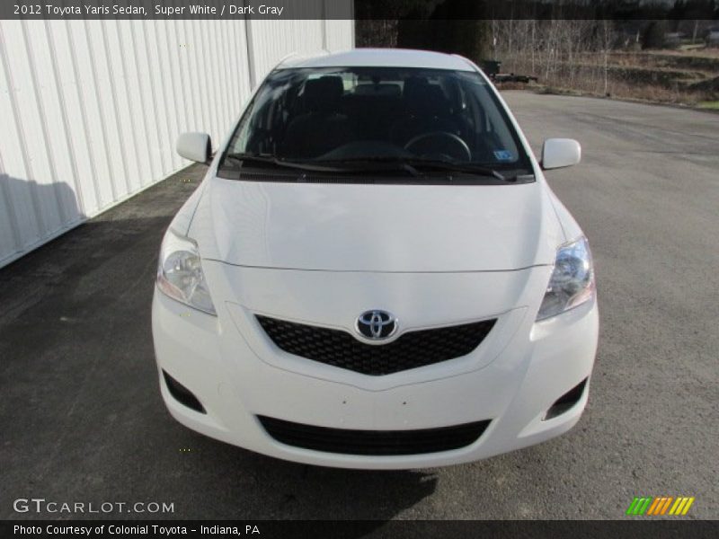 Super White / Dark Gray 2012 Toyota Yaris Sedan