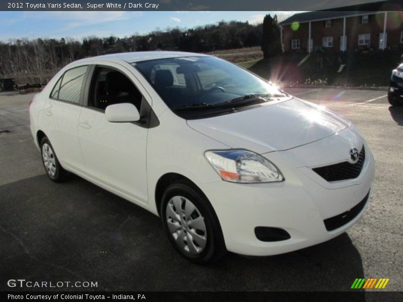 Super White / Dark Gray 2012 Toyota Yaris Sedan