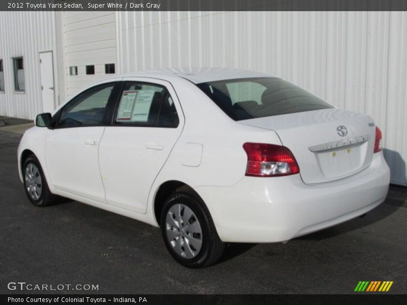 Super White / Dark Gray 2012 Toyota Yaris Sedan