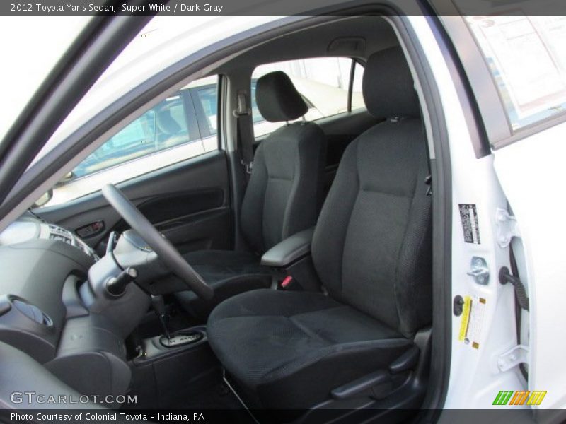 Super White / Dark Gray 2012 Toyota Yaris Sedan