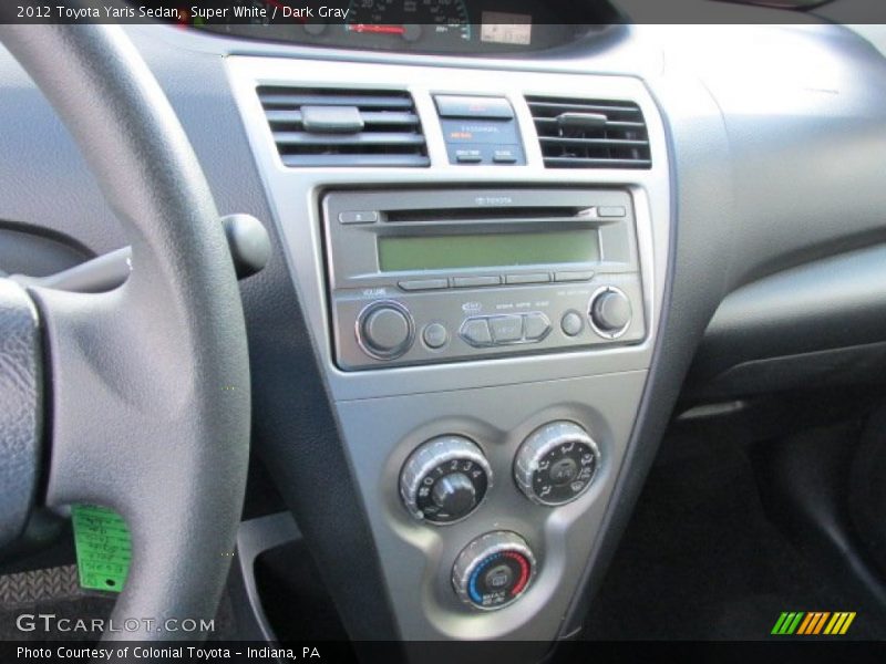 Super White / Dark Gray 2012 Toyota Yaris Sedan