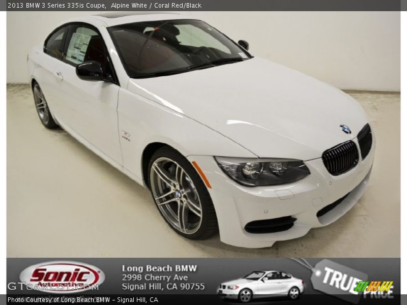 Alpine White / Coral Red/Black 2013 BMW 3 Series 335is Coupe