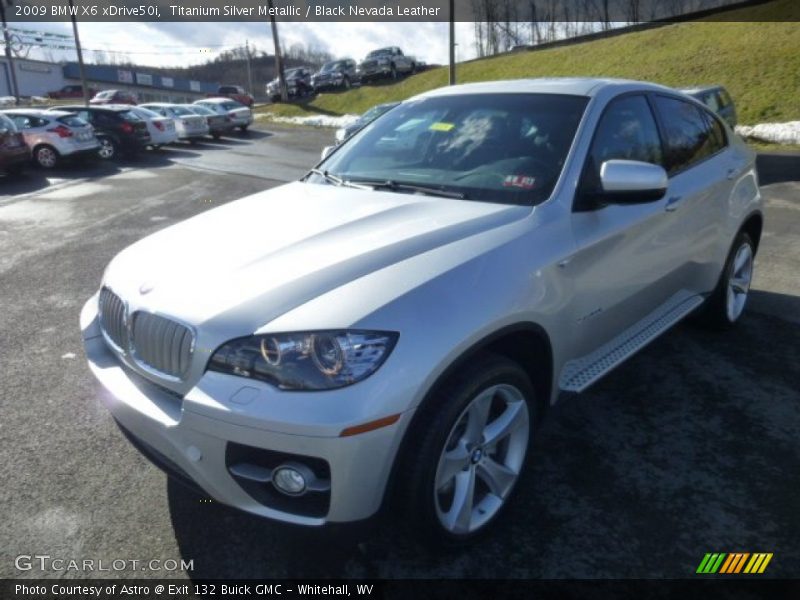 Titanium Silver Metallic / Black Nevada Leather 2009 BMW X6 xDrive50i