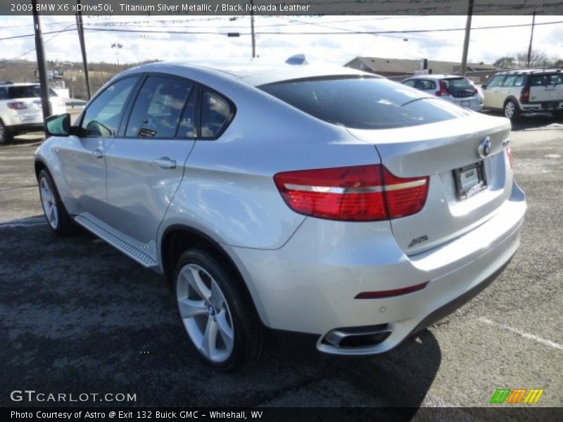 Titanium Silver Metallic / Black Nevada Leather 2009 BMW X6 xDrive50i