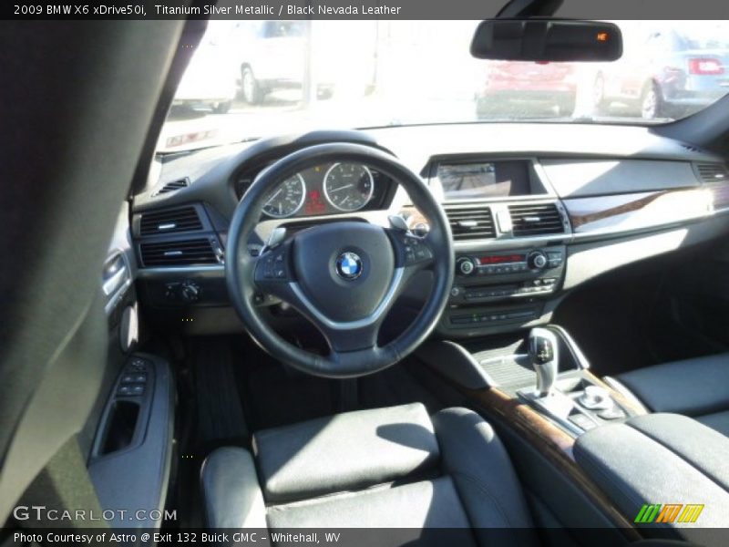 Titanium Silver Metallic / Black Nevada Leather 2009 BMW X6 xDrive50i