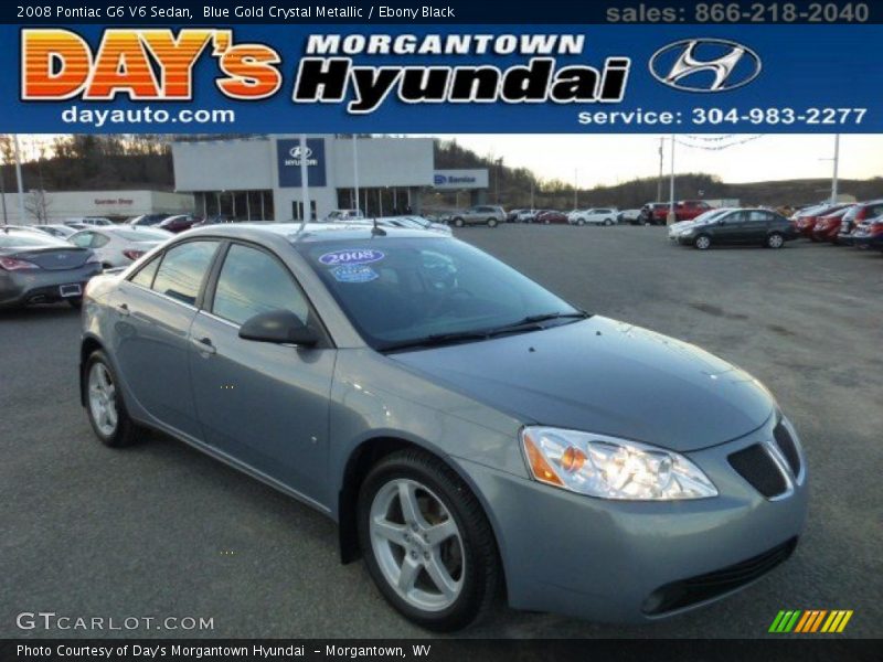 Blue Gold Crystal Metallic / Ebony Black 2008 Pontiac G6 V6 Sedan