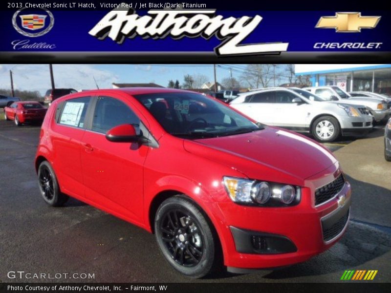 Victory Red / Jet Black/Dark Titanium 2013 Chevrolet Sonic LT Hatch