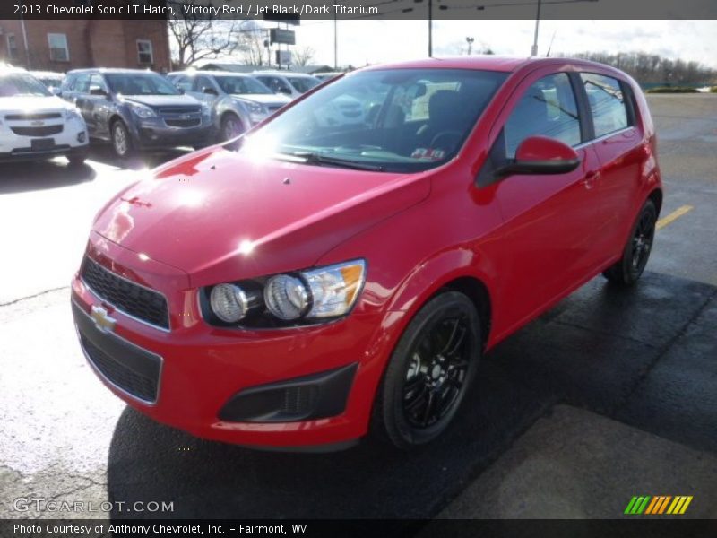 Victory Red / Jet Black/Dark Titanium 2013 Chevrolet Sonic LT Hatch