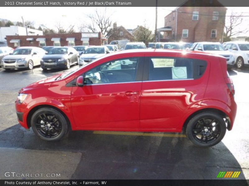Victory Red / Jet Black/Dark Titanium 2013 Chevrolet Sonic LT Hatch