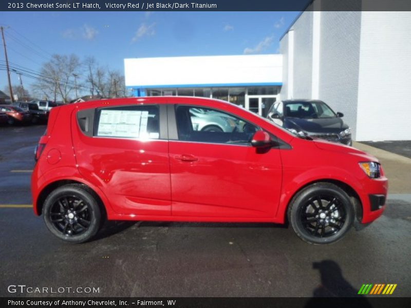 Victory Red / Jet Black/Dark Titanium 2013 Chevrolet Sonic LT Hatch