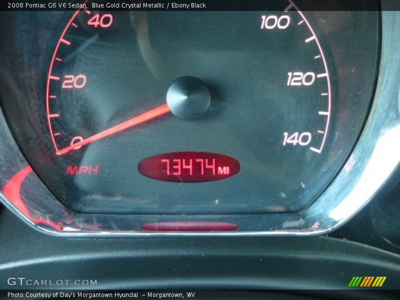 Blue Gold Crystal Metallic / Ebony Black 2008 Pontiac G6 V6 Sedan