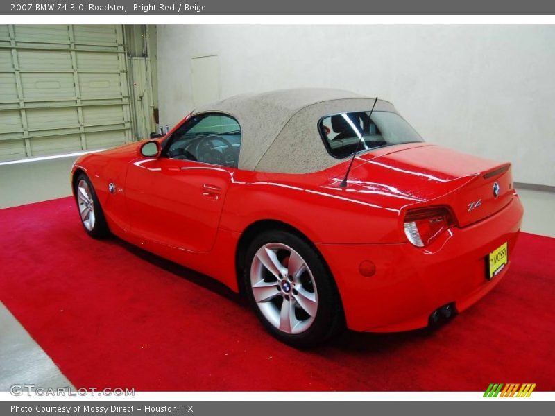 Bright Red / Beige 2007 BMW Z4 3.0i Roadster