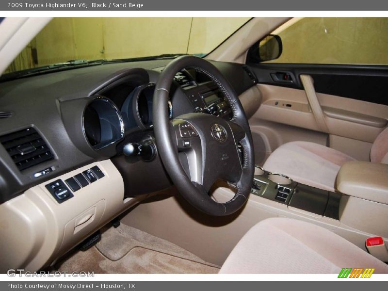 Black / Sand Beige 2009 Toyota Highlander V6