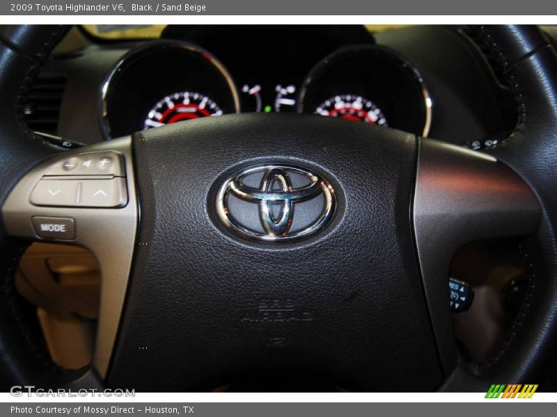 Black / Sand Beige 2009 Toyota Highlander V6
