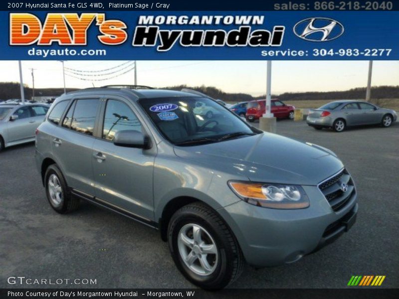 Platinum Sage / Gray 2007 Hyundai Santa Fe GLS 4WD