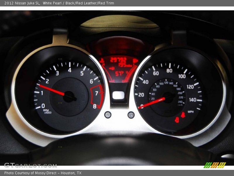 White Pearl / Black/Red Leather/Red Trim 2012 Nissan Juke SL