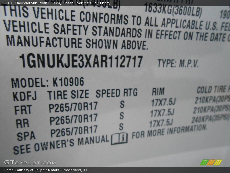 Sheer Silver Metallic / Ebony 2010 Chevrolet Suburban LT 4x4