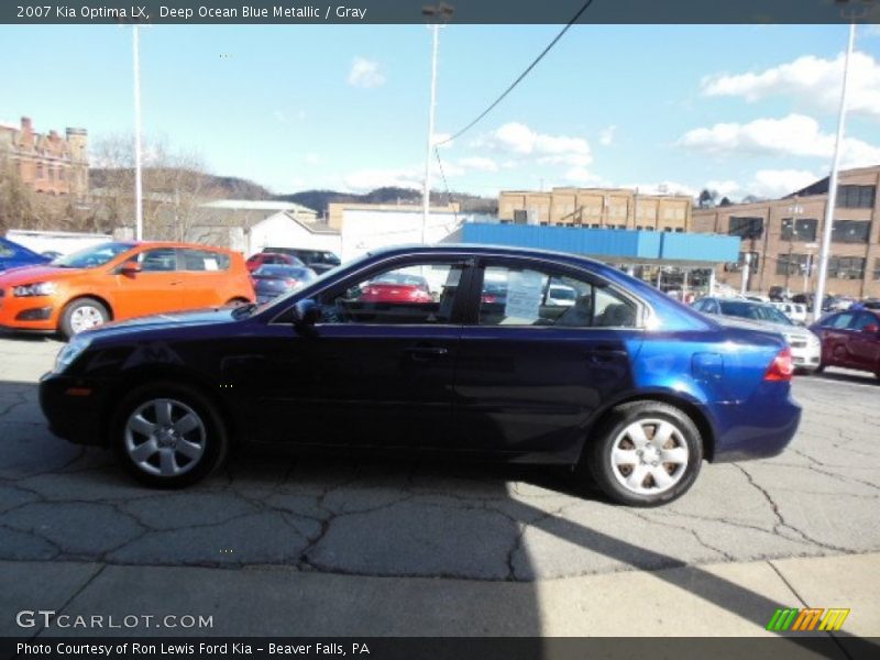 Deep Ocean Blue Metallic / Gray 2007 Kia Optima LX