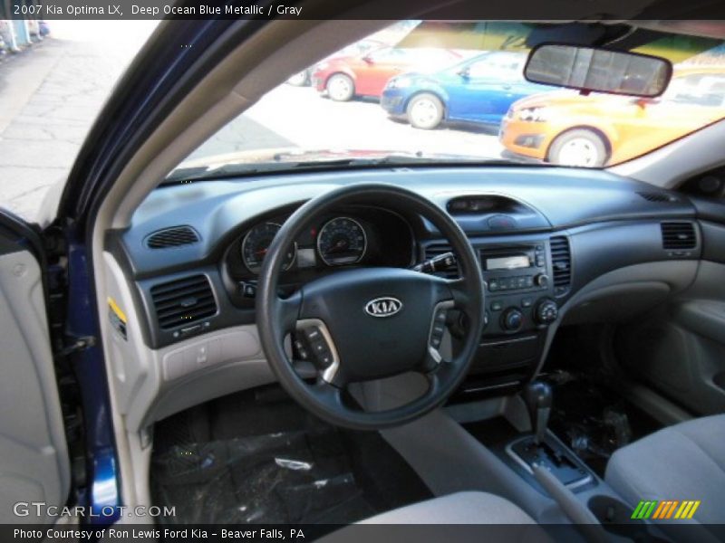 Deep Ocean Blue Metallic / Gray 2007 Kia Optima LX