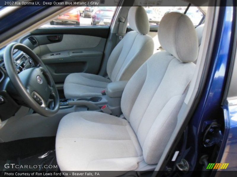 Deep Ocean Blue Metallic / Gray 2007 Kia Optima LX