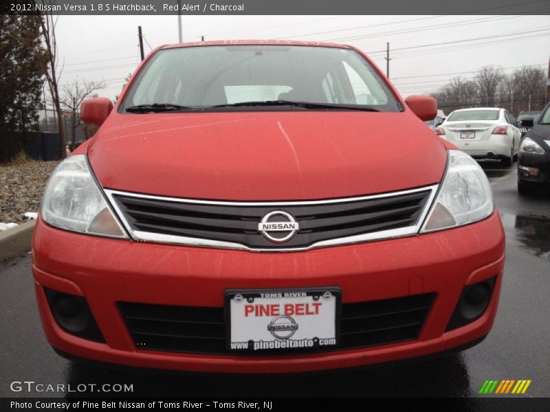 Red Alert / Charcoal 2012 Nissan Versa 1.8 S Hatchback