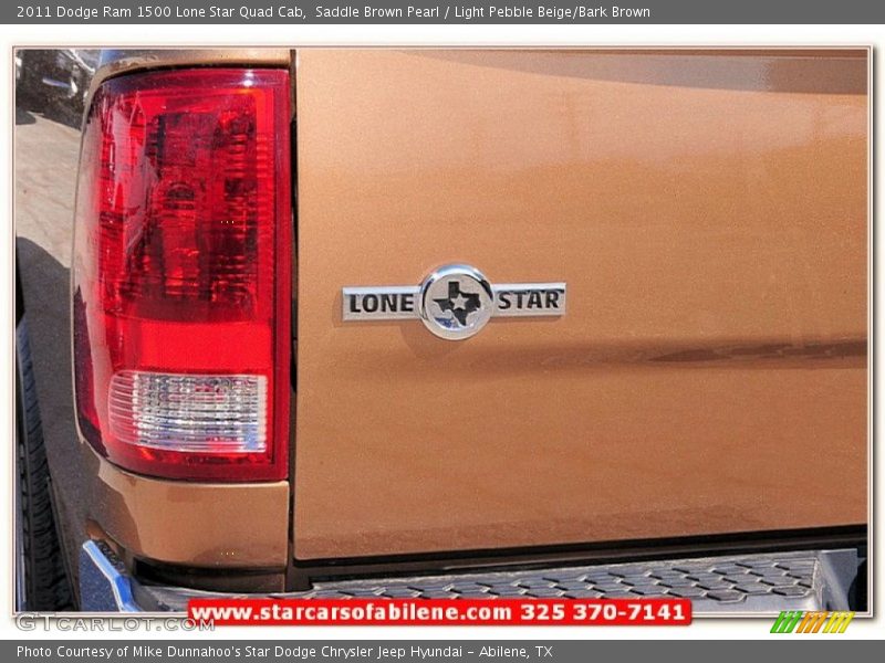 Saddle Brown Pearl / Light Pebble Beige/Bark Brown 2011 Dodge Ram 1500 Lone Star Quad Cab