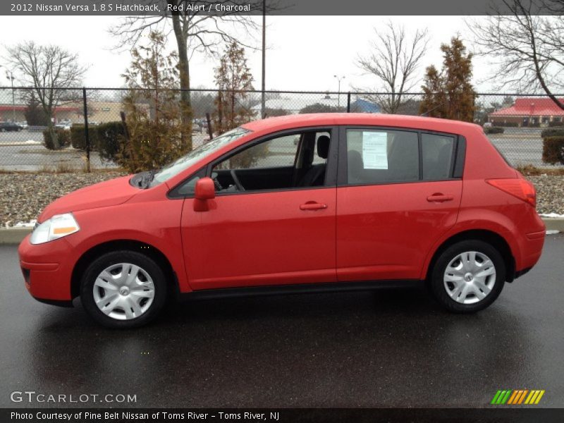 Red Alert / Charcoal 2012 Nissan Versa 1.8 S Hatchback