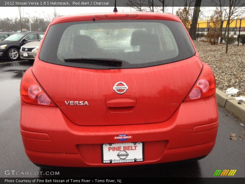 Red Alert / Charcoal 2012 Nissan Versa 1.8 S Hatchback