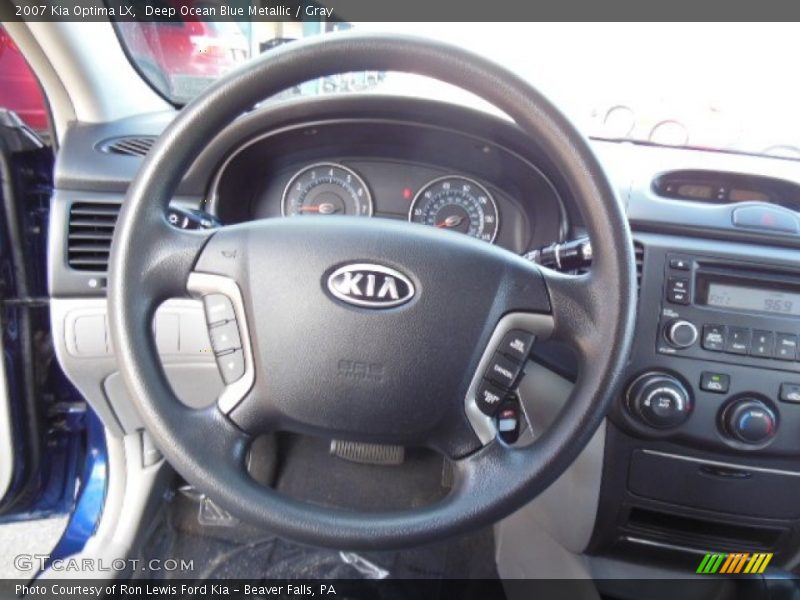 Deep Ocean Blue Metallic / Gray 2007 Kia Optima LX