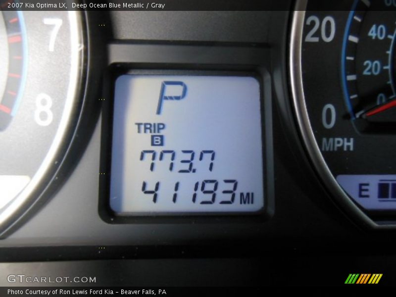 Deep Ocean Blue Metallic / Gray 2007 Kia Optima LX