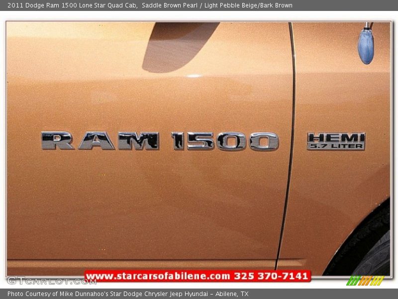 Saddle Brown Pearl / Light Pebble Beige/Bark Brown 2011 Dodge Ram 1500 Lone Star Quad Cab