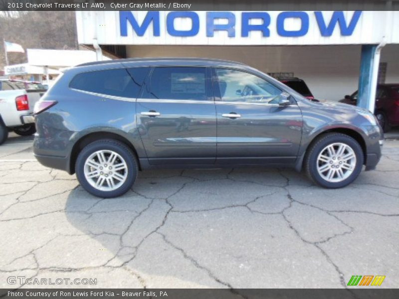 Cyber Gray Metallic / Ebony 2013 Chevrolet Traverse LT AWD