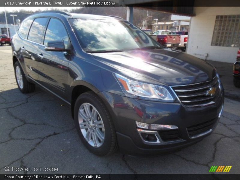 Cyber Gray Metallic / Ebony 2013 Chevrolet Traverse LT AWD
