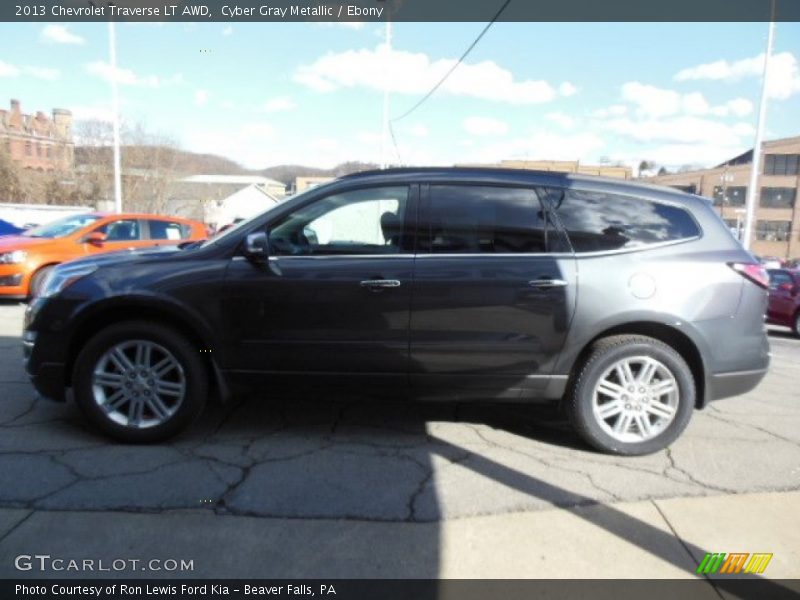 Cyber Gray Metallic / Ebony 2013 Chevrolet Traverse LT AWD