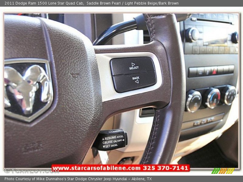 Saddle Brown Pearl / Light Pebble Beige/Bark Brown 2011 Dodge Ram 1500 Lone Star Quad Cab