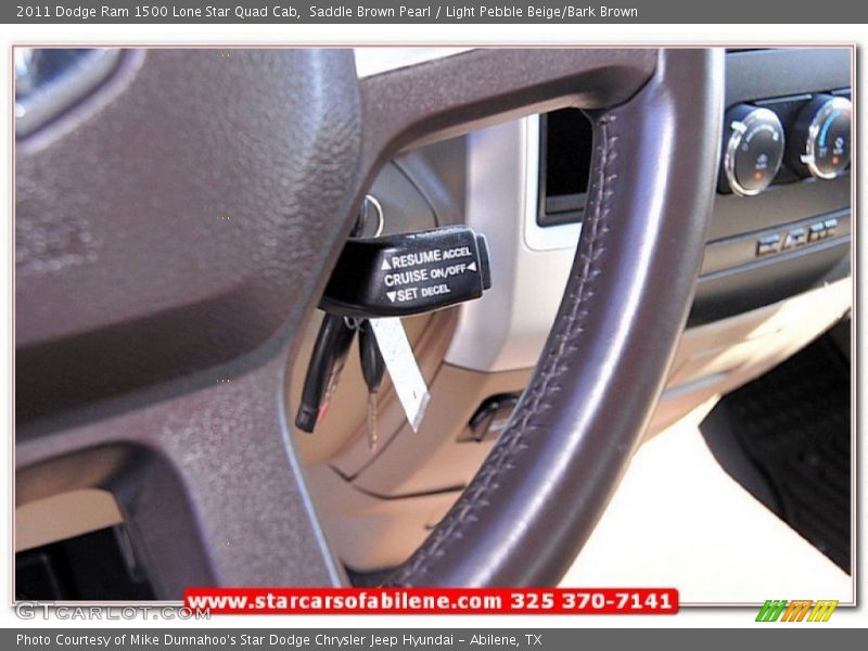 Saddle Brown Pearl / Light Pebble Beige/Bark Brown 2011 Dodge Ram 1500 Lone Star Quad Cab