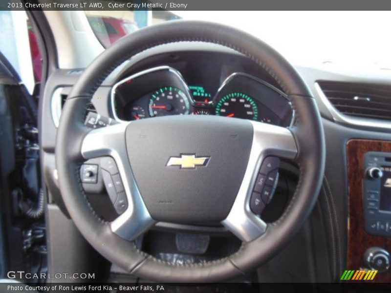 Cyber Gray Metallic / Ebony 2013 Chevrolet Traverse LT AWD