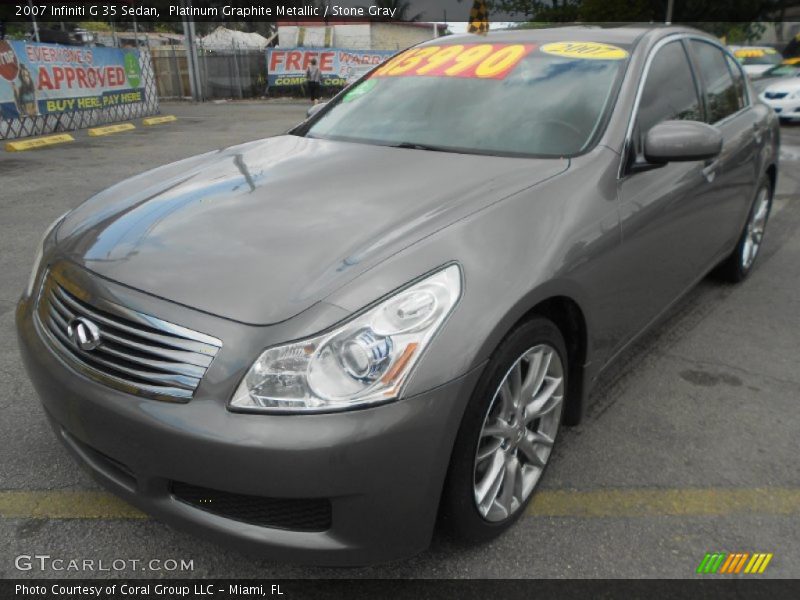 Platinum Graphite Metallic / Stone Gray 2007 Infiniti G 35 Sedan