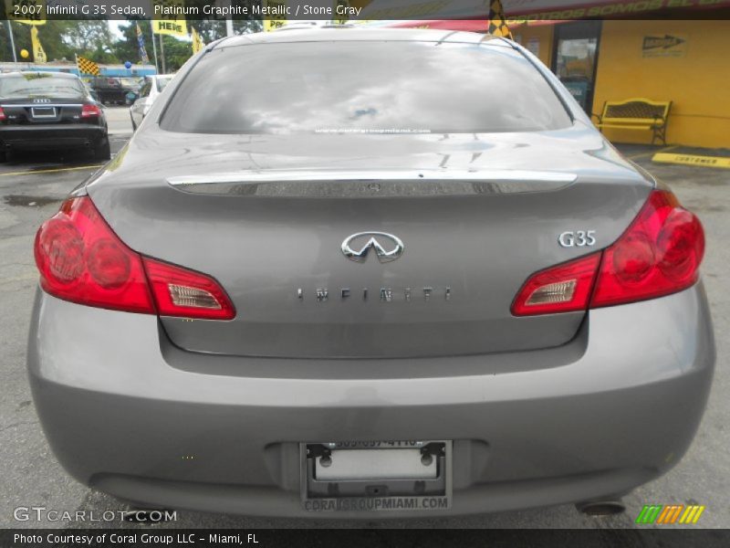 Platinum Graphite Metallic / Stone Gray 2007 Infiniti G 35 Sedan