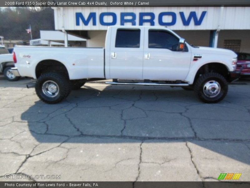 Oxford White / Camel 2008 Ford F350 Super Duty Lariat Crew Cab 4x4 Dually