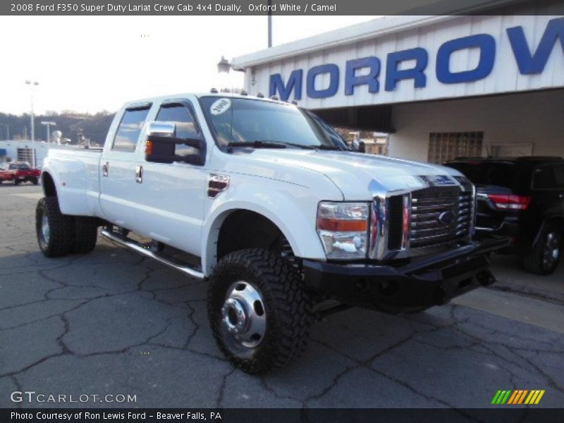 Oxford White / Camel 2008 Ford F350 Super Duty Lariat Crew Cab 4x4 Dually