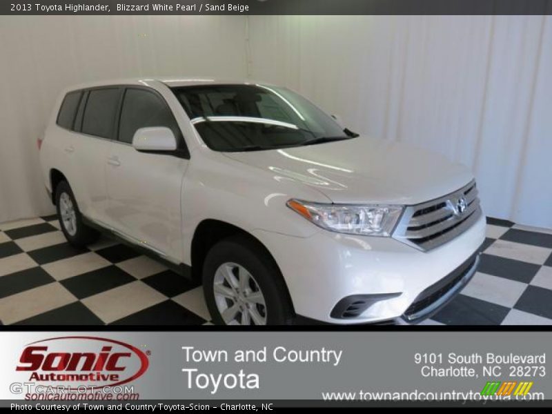 Blizzard White Pearl / Sand Beige 2013 Toyota Highlander