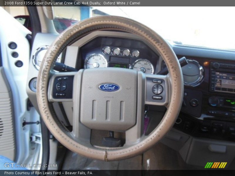 Oxford White / Camel 2008 Ford F350 Super Duty Lariat Crew Cab 4x4 Dually