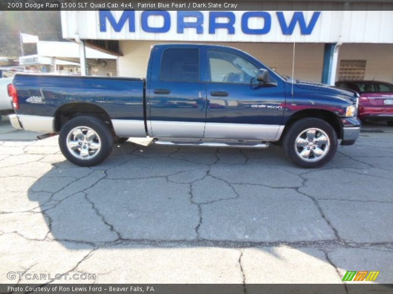 Patriot Blue Pearl / Dark Slate Gray 2003 Dodge Ram 1500 SLT Quad Cab 4x4